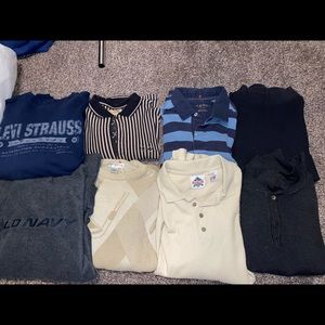 Men’s Vintage Reseller sweater/ LS polo bundle
